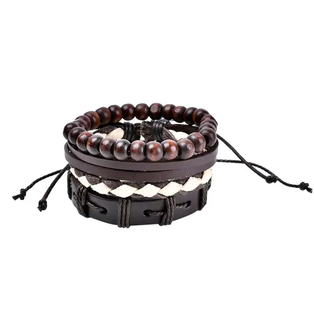 Women Men Hand-woven Fashion Multilayer Leather Braided Rope Wristband  Bracelet