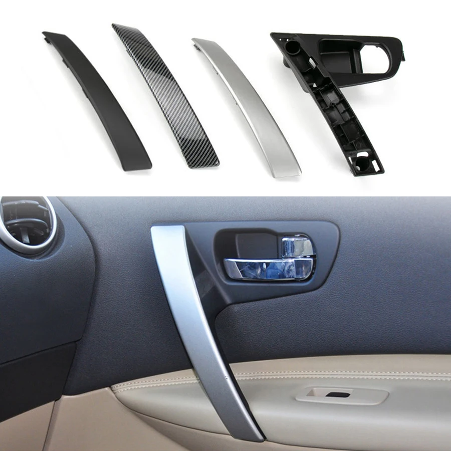 Car Door Handles Cover Silver Handle Shell Replacement Interior Parts 80945-JE50A 80944-JE50A for Nissan Qashqai J10 2008-2015-animated-img