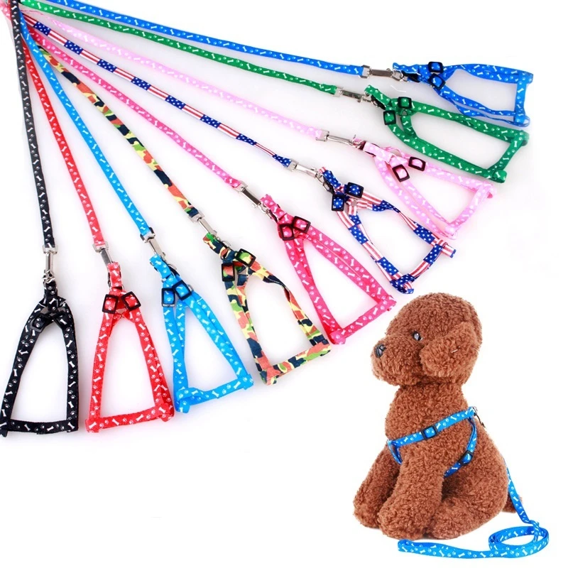 Cheap Small Dog Leash Puppy Leashes Teddy Pet Leash And Harness Set Cute Lead Rope Set Cat Kitten Leash Pet Things Decoration-animated-img