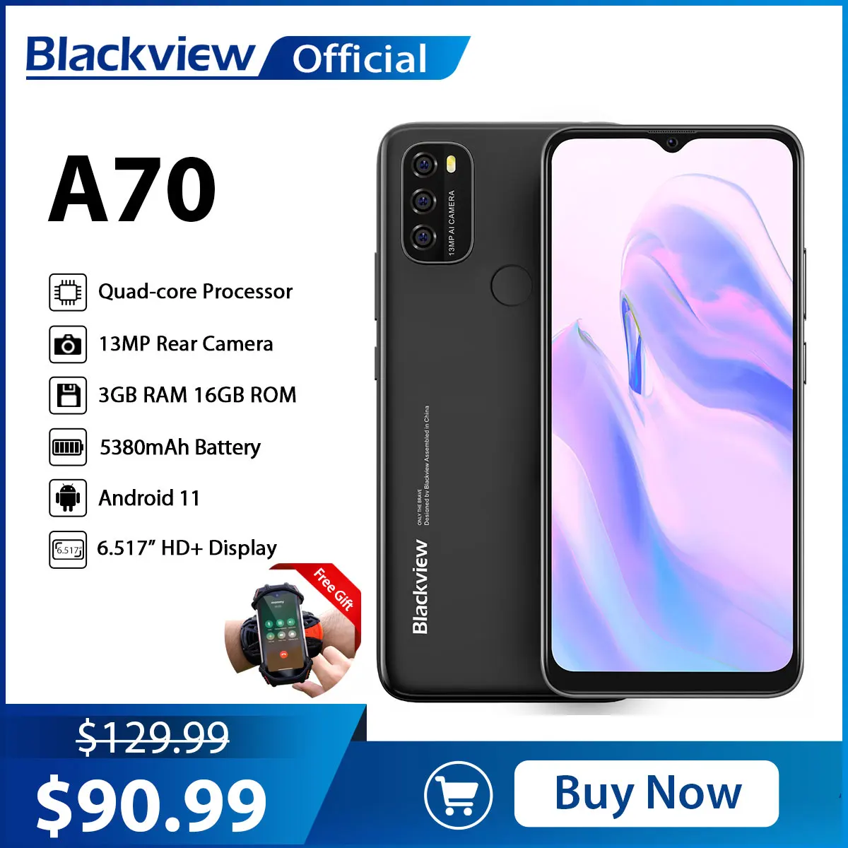 Blackview A96 Global Version Machine 8GB/12GB 256GB Android 13 6.5''120Hz  2.4K Display Helio G99 48MP Cameras