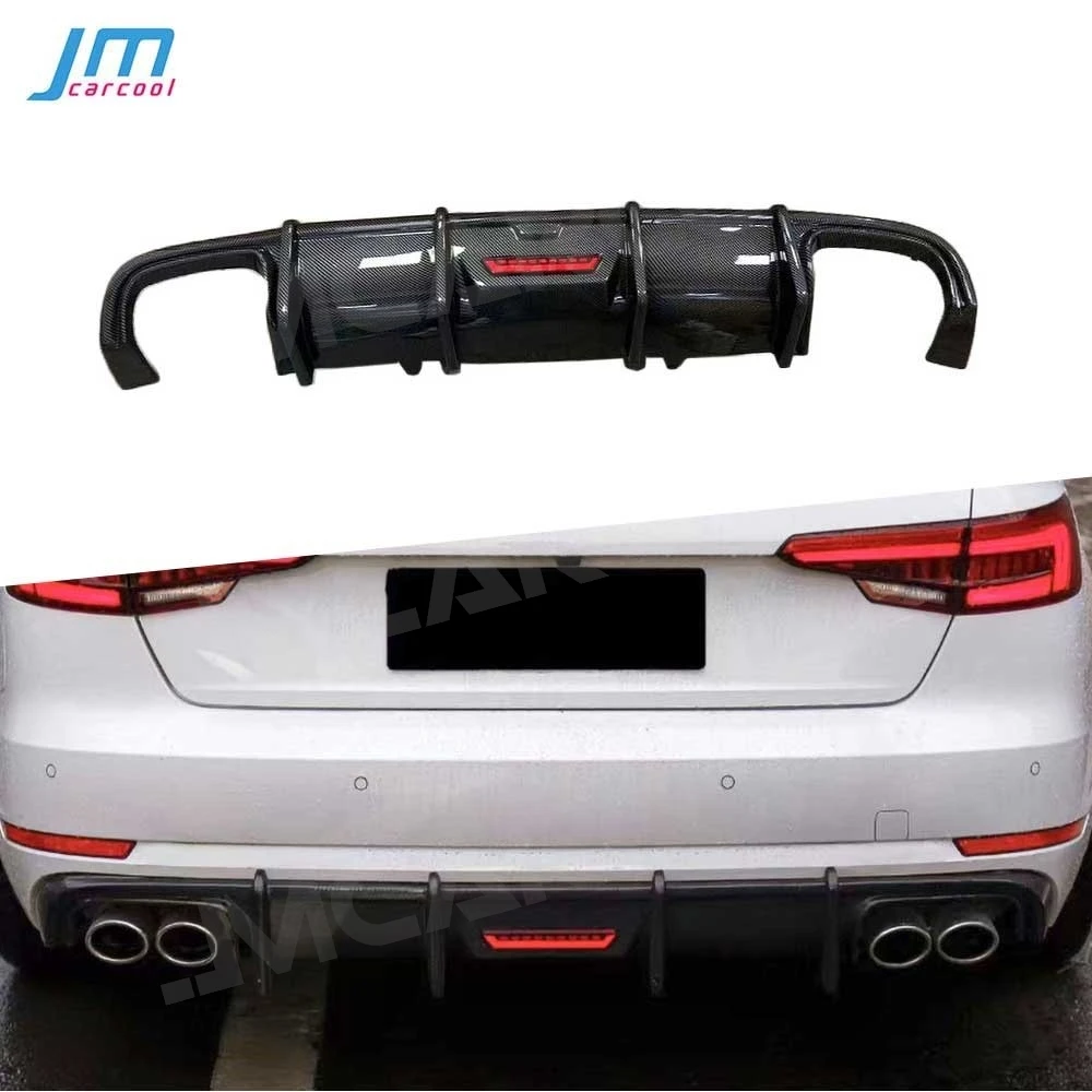 Dry Carbon Fiber Rear Bumper Lip Diffuser Spoiler for Audi A4 S4 B9 2017-2019 FRP Car Rear Diffuser Splitters Spoiler Body Kits-animated-img