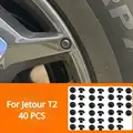 40pcs מתאים Chery Jetour Traveller T2 גלגל רכזת מכסה מכסה בורג גלגל ודיסק חישוק מכסה תקע חלקים להגנה על צמיגים