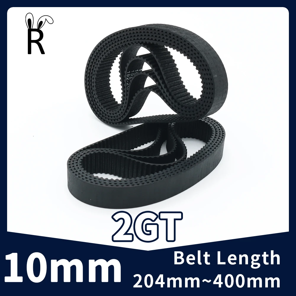 10mm Belt Width 2GT Timing Belt GT2 Length Perimeter 204mm-400mm 2M Rubber Closed Loop Timing Synchronous Belt Parts 3D Printer-animated-img