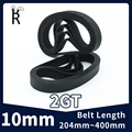 10mm Belt Width 2GT Timing Belt GT2 Length Perimeter 204mm-400mm 2M Rubber Closed Loop Timing Synchronous Belt Parts 3D Printer