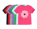 100% Cotton Toddler Girl T Shirt 2 to 3 4 5 6 7 8 9 10 11 12 13 14 Years Pink White Tshirt Flower Print Teenage Girls Tee Shirts preview-1