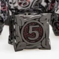 DND Metal Black Nickel Red RPG Polyhedral For Dungeon and Dragon Tabletop Role Playing Games D and D Dice Set D20 D12 D10 D8 D6