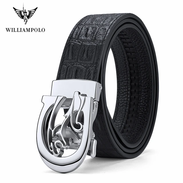 Williampolo Famous Brand Belt Men Top Quality Genuine Luxury Cow Leather  Belts For Men Strap Male Metal Fashion Automatic Buckle