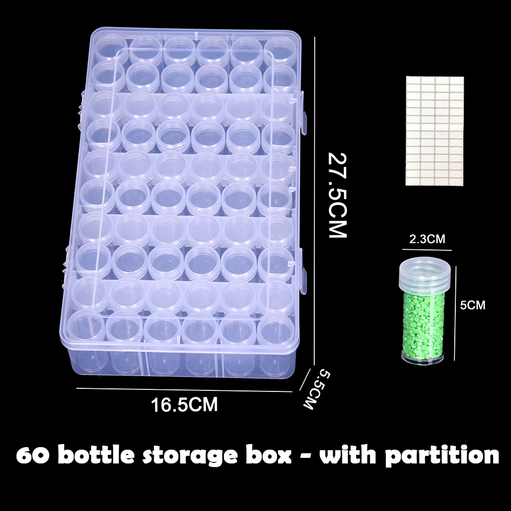 PDMDOG 32/48 Grids 5d Diamond Painting Accessories Storage Box Diamond  Painting Drill Storage Box Transparent Container - AliExpress