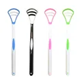 1PCS Silicone Tongue Scraper With Ergonomic Handle Double-sided Fresher Breath Tongue Cleaning Brush Oral Hygiene Tool Wholesale