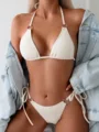 Sexy solid color bikini beach suit summer bikinis sets maillot de bain femme women swimsuit swimwear 2 pieces simple swimming preview-1