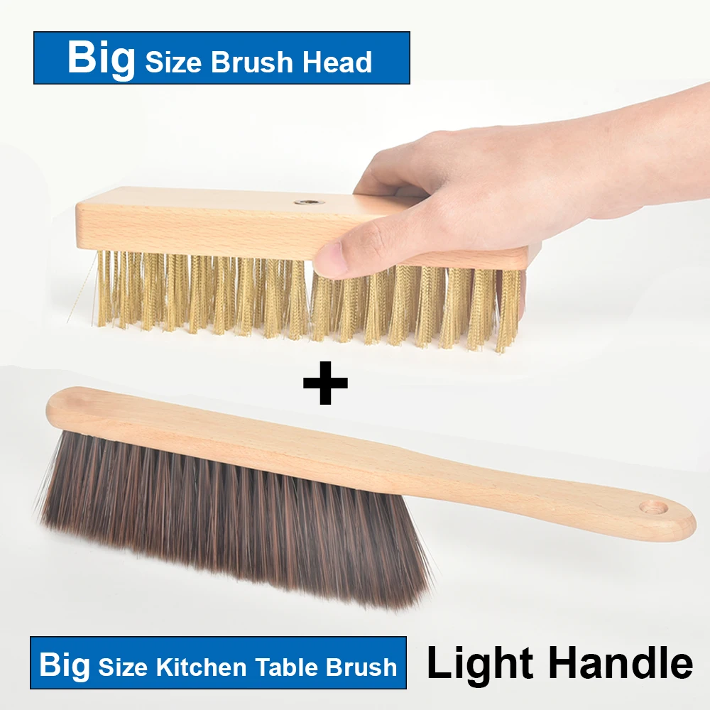 SHANGPEIXUAN Professional Pizza Oven Copper Brush Scraper Household Grill  Brass Cleaning Brush with 21 inch Aluminium Handle