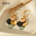 EILIECK 316L Stainless Steel Round Dangle Earrings For Women Girl New Fashion Ear Drop Waterproof Jewelry Holiday Gift Bijoux preview-1