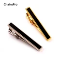 קליפס עניבה ChainsPro עיצוב פשוט קל לגברים צבע זהב / כסף עם קליפסים לעניבת אמייל לגברים בר עניבה תכשיטים לגברים tc146