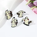 4 pcs Cartoon Animal Breast Brooch Set Funny Mimikyu Enamel Pin Wallet Backpack Clothes Jewelry Metal Emblem Accessories Gift preview-2