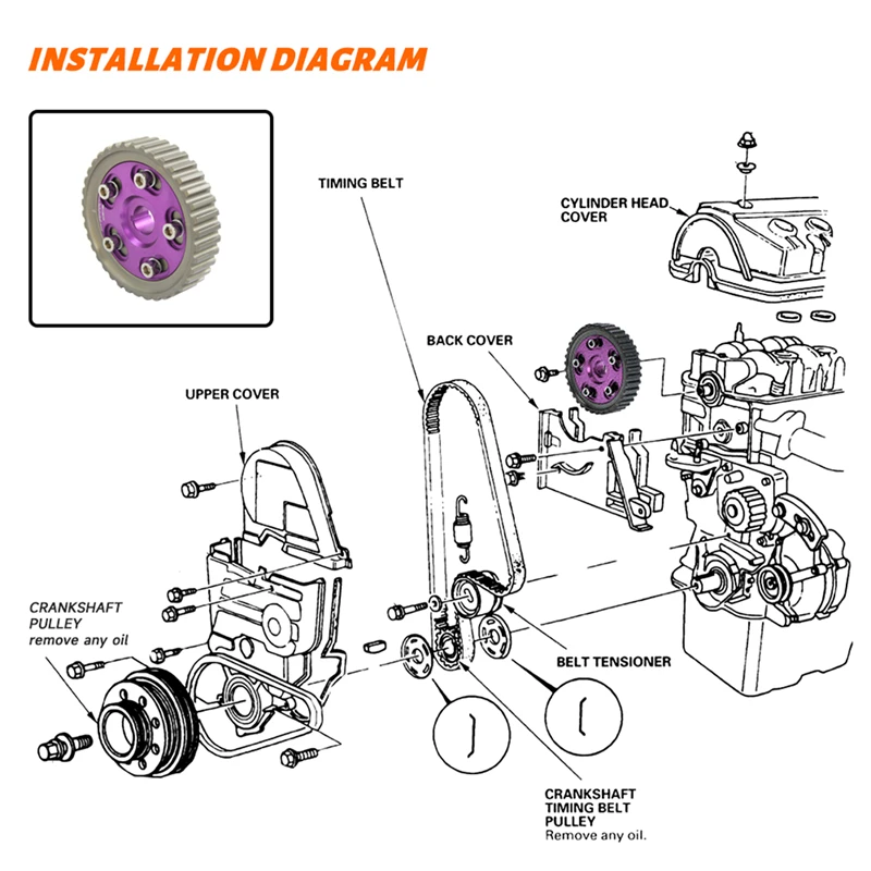 d16 timing belt cover