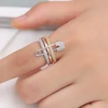 Fashion Pin Connection Three Layers Designer Fashion Ring for Women Valentine's Day Gift Jewelry R7393 preview-3