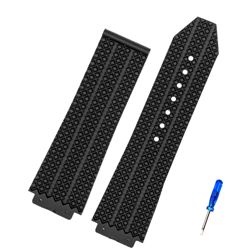 26mm * 19mm 25mm*17mm High-Quality Silicone Rubber Watch Strap Suitable For HUBLOT Wheel Hub Watchbands  men Strap Of Big-animated-img