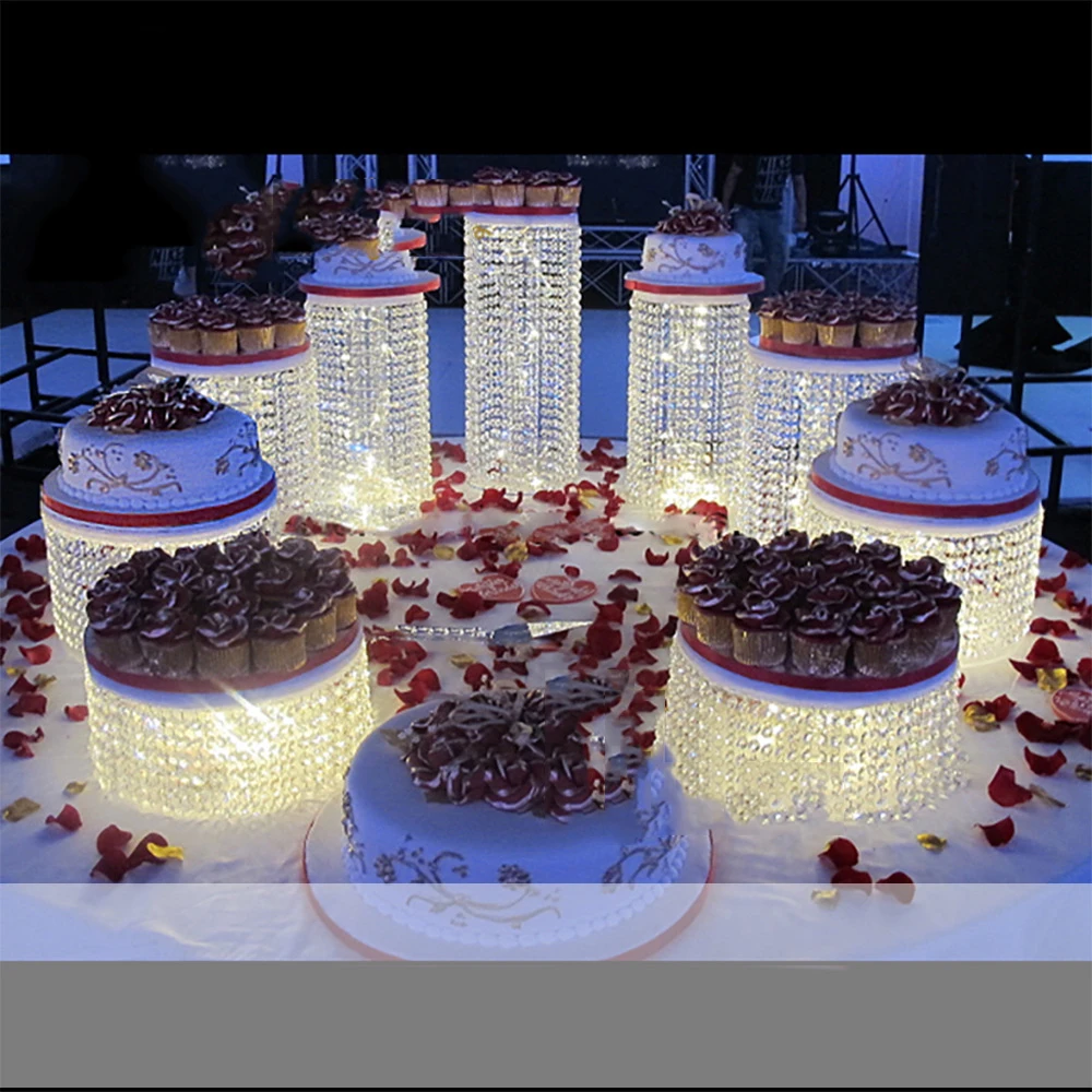 Αγορά Οργάνωση κουζίνας, τραπεζαρίας  3pcs-6pcs top quality Crystal  transparent acrylic cake stand Romantic wedding decoration