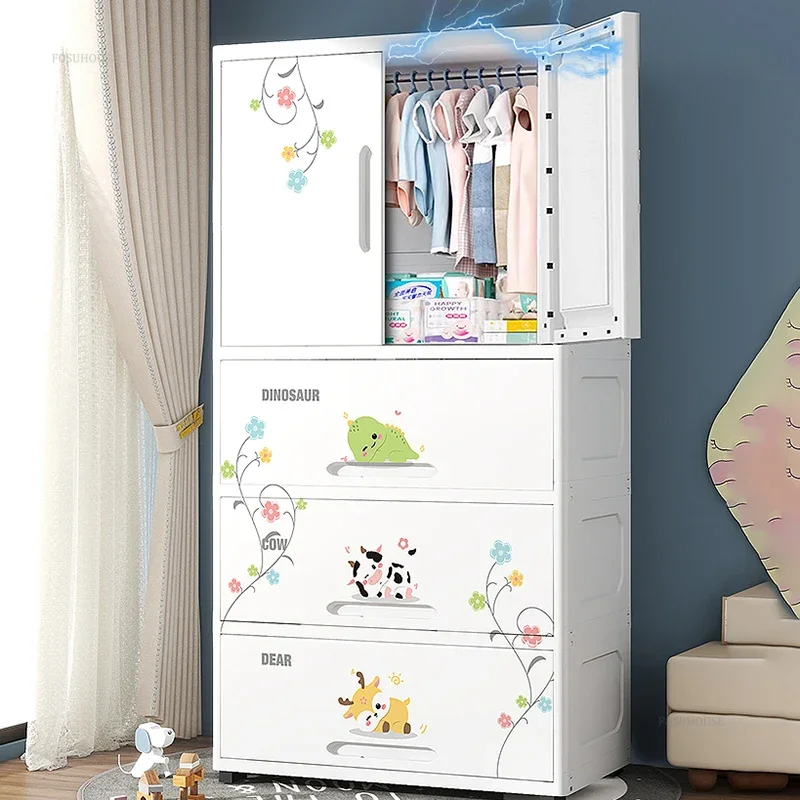 Thickened Bedroom Wardrobes Simple Living Room Storage Cabinet Rental Room Small Wardrobe Storage Box Household Snack Locker B-animated-img