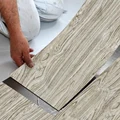 1 Roll Self-adhesive Wood Grain Floor Stickers PVC Wall Sticker For Living Room Toilet Kitchen Home Floor Decor Waterproof