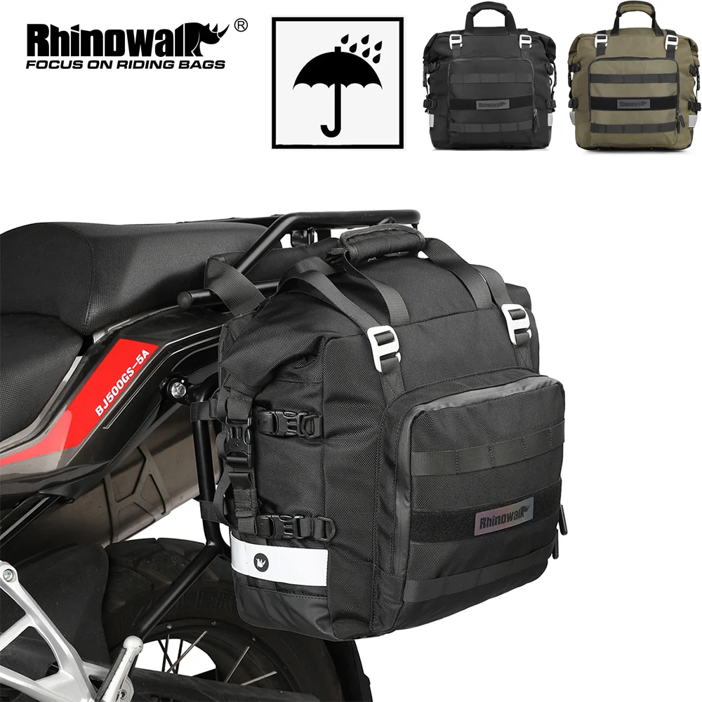 Rhinowalk Motorcycle Saddlebag 20L Travel Motor Side Luggage Universal Motorbike Waterproof Removable Inner Bag Pannier 1 Piece-animated-img