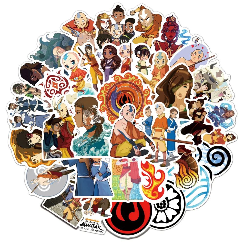 10/50/100 PCS Cartoon Avatar The Last Airbender Stickers for Laptop Luggage  Phone Skateboard Fruit