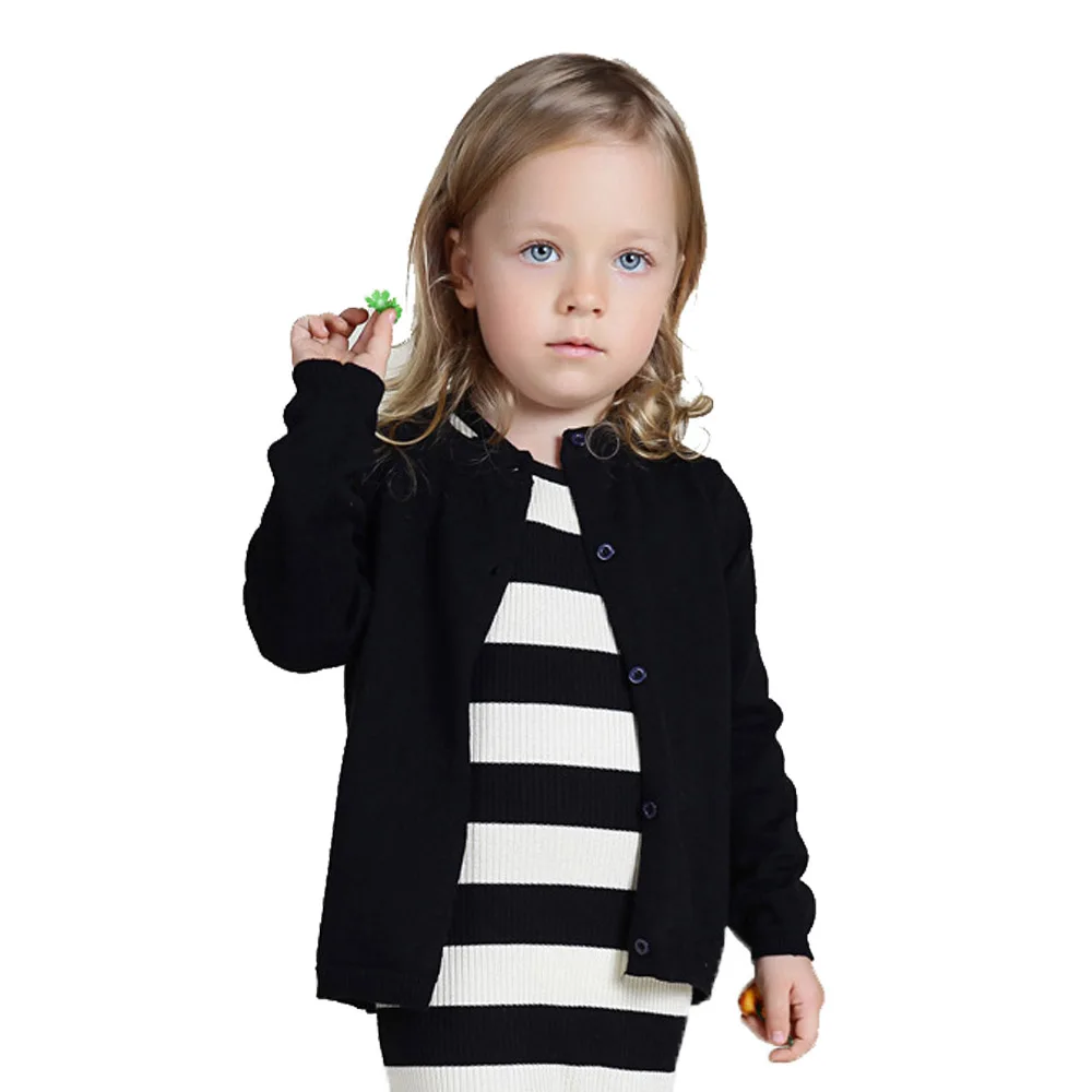 Black Cardigan Kids for Toddler Girl Clothes Boys Cardigans Knitwear Baby Children Clothing Sweaters Spring Autumn Knitting Coat-animated-img