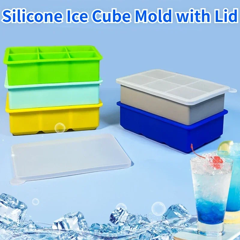 4/6/8/15 /37Grid Big Ice Tray Mold Giant Jumbo Large Food Grade Silicone  Ice Cube Square Tray Mold DIY Ice Maker Ice Cube Tray