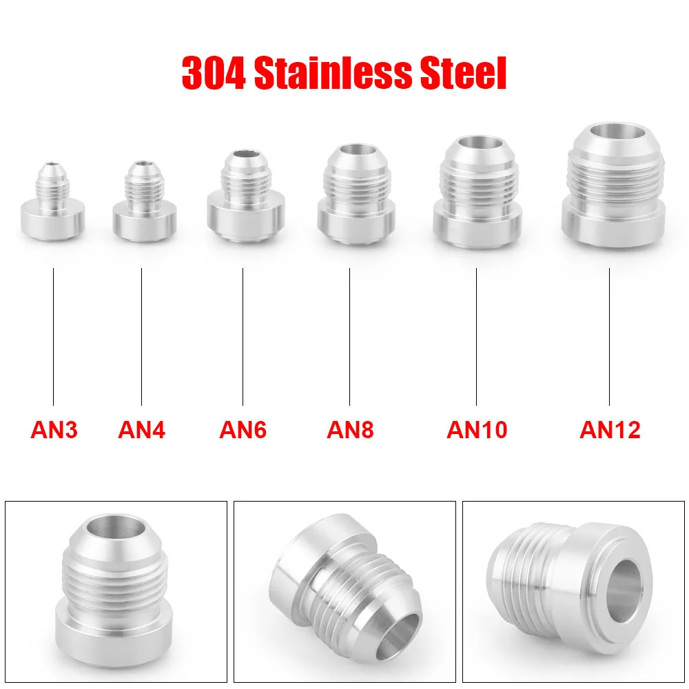 304 Stainless steel Weld On Fitting Bung Nut AN3 AN4 AN6 AN8 AN10 AN12 Valve Cover Catch Can High Quality-animated-img