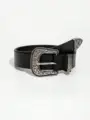 Men's Y2K Punk Retro Western Buckle Soild Casual Jeans Belt Suitable for Daily Travel Use preview-1