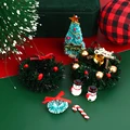 1/12 Dollhouse Christmas Tree Boots Wreath Pine Santa Claus Carpet Broom Miniature Dollhouse Christmas Accessories preview-2