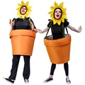 Halloween Flower Pot Costume for Adults Cosplay Women s Sunflower Costume with Headpiece for Garden Theme Party Sunflower preview-4