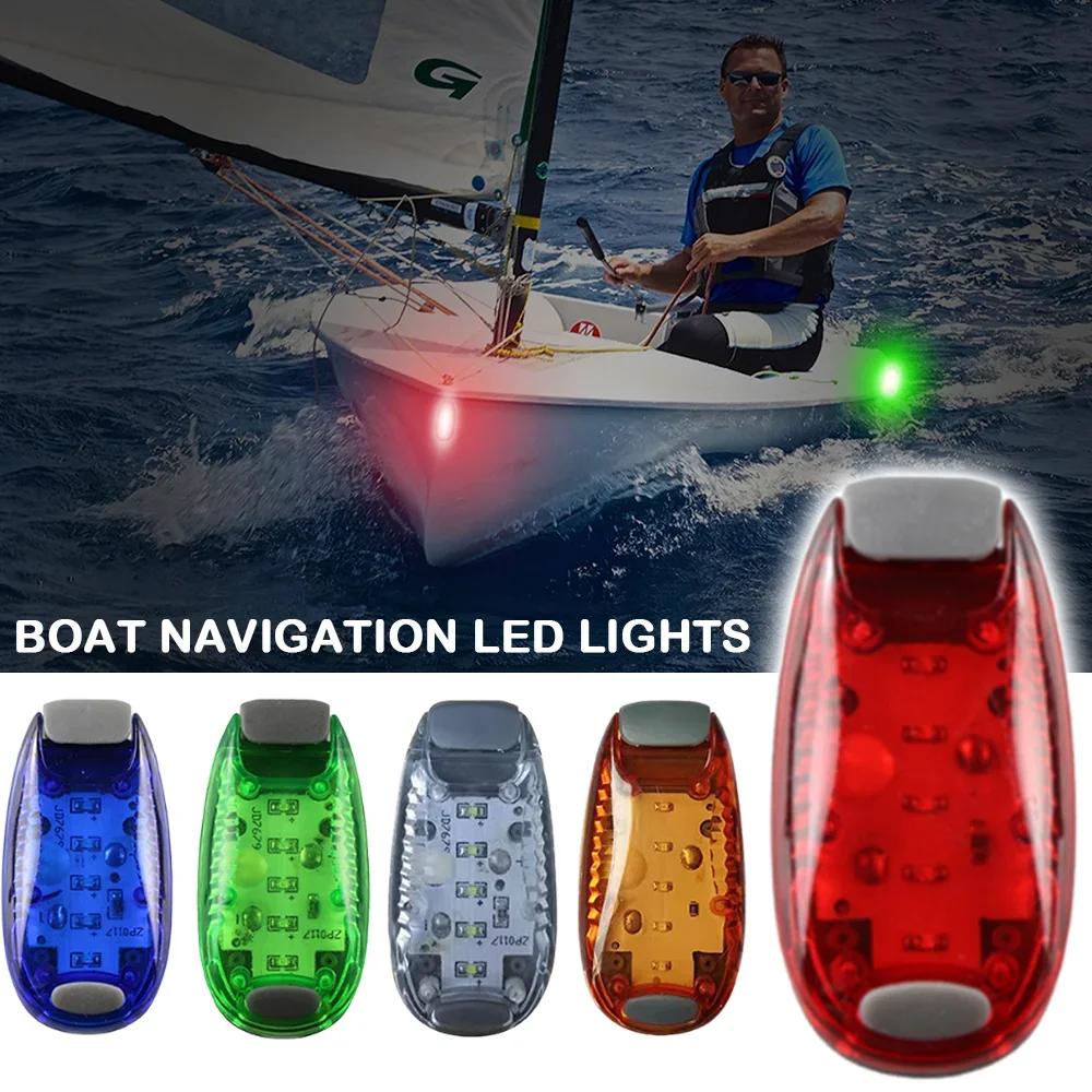 5LED Navigation LED Lights Waterproof Warning Light Marine Yachts Helmet Light with Clip Backpack Kayak Accessories Fishing Boat-animated-img