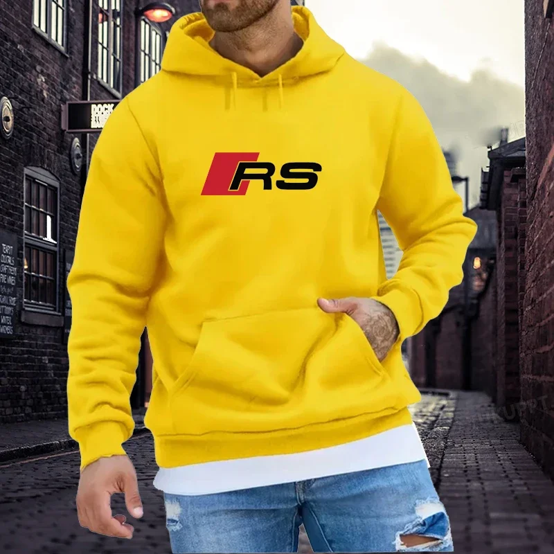 Simple Letter RS Design Sweatshirt Men Spring Soft Hooded Simple Warm Comfortable Hoodie Street Hip Hop Fashion Pullovers Top-animated-img