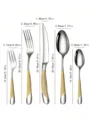 6pc/30pc Stainless steel star drill dinnerware set knife, fork and spoon set for the kitchen and dining room preview-2