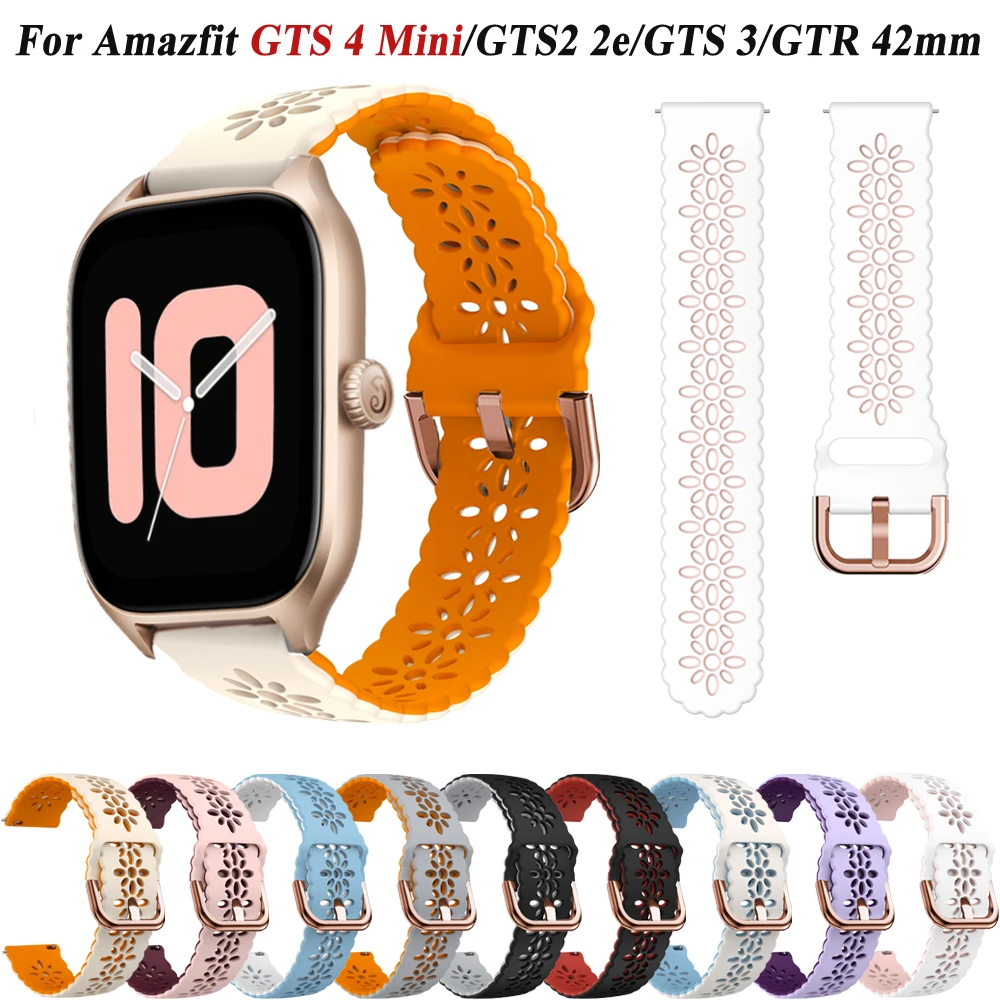 קנו אלי אקספרס  20mm Bracelet For Xiaomi Amazfit GTS 4 2 Mini Watchband  Strap For Huami Amazfit Bip 3 Pro GTS3 2 2e GTR 42mm Sport Silicone Band