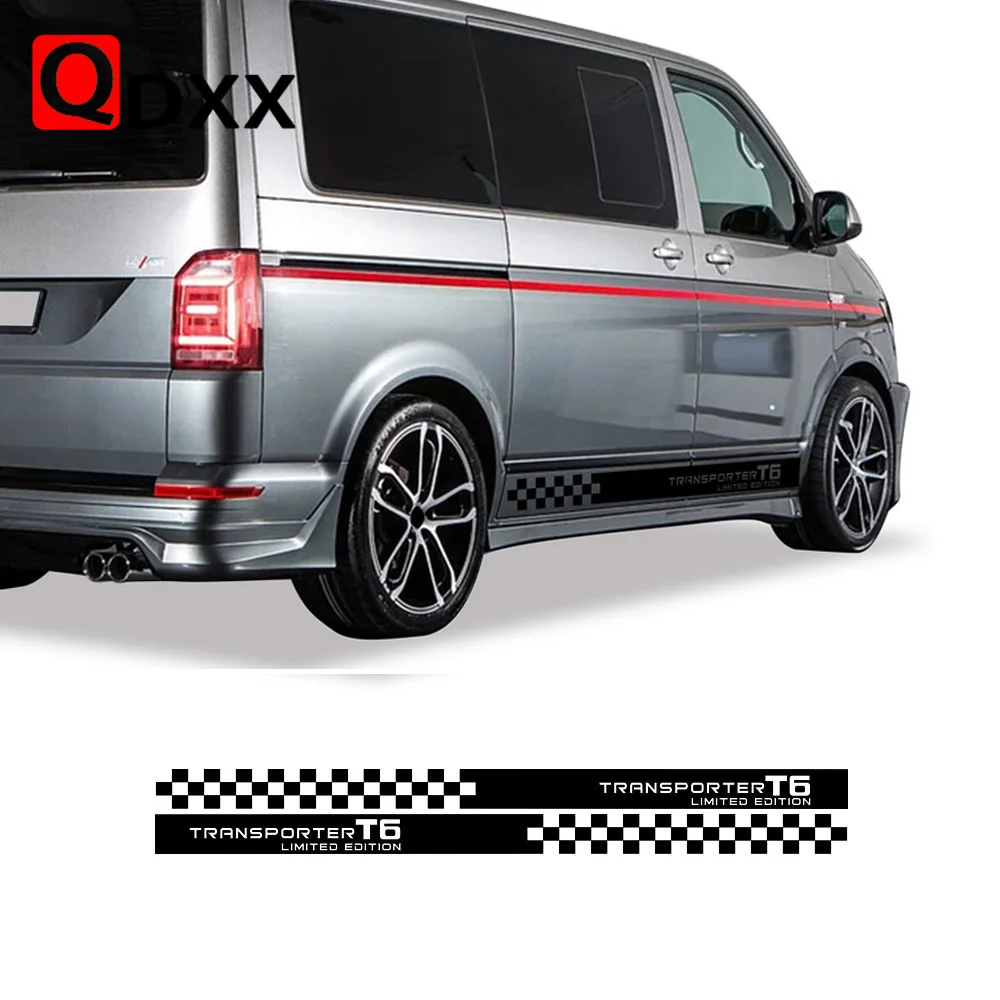 Pcs Car Door Side Skirt Graphic Stripes Decals