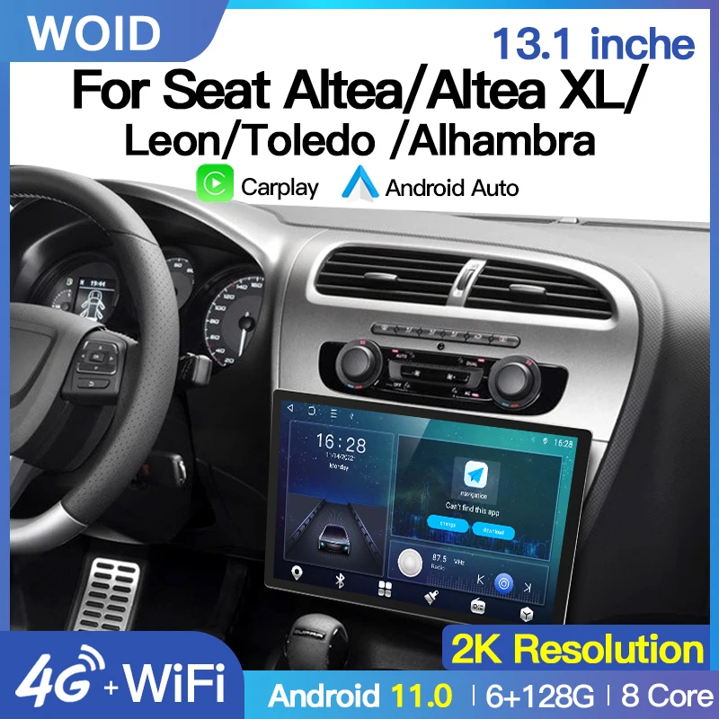 Αγορά AliExpress  13.1 Inch For Seat Altea XL Leon Toledo Alhambra Android  Carplay Player Multimedia Car Radio Auto 4G Wifi BT 2Din GPS Navigation