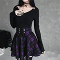 Preppy Style Mini Dress High-Waisted Slimming Plaid Floral Skirt Women's Fashionable Amazon WishPlaid Slimming High-Waisted Wide preview-2