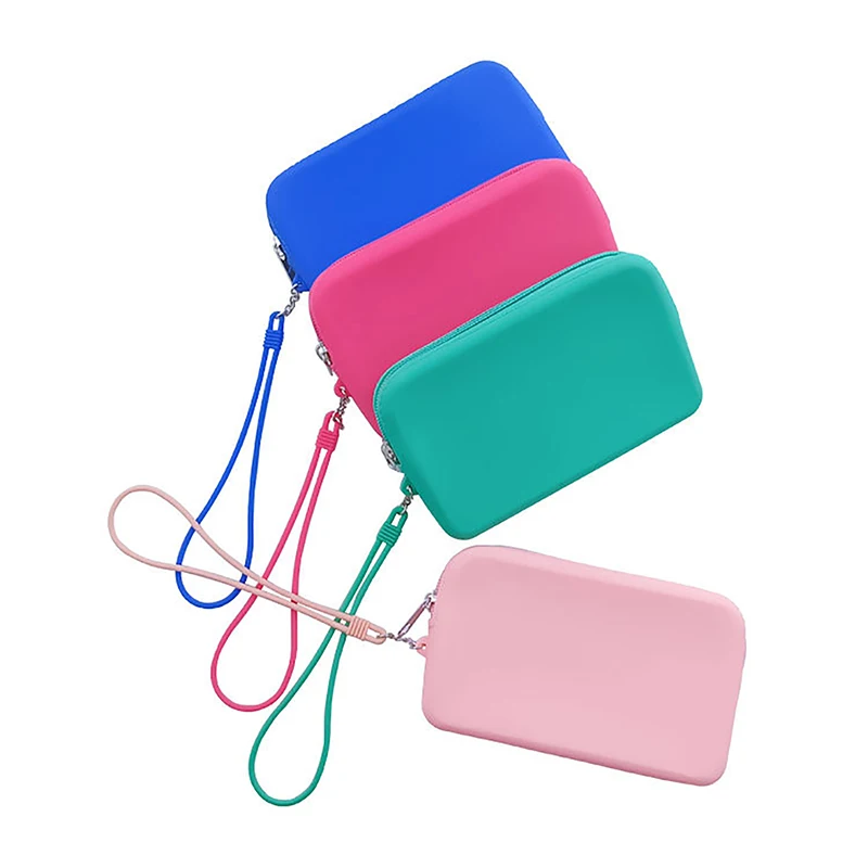 Square Silicone Cosmetic Storage Bag Travel Makeup Brush Holder Portable Digital Storage Bag Waterproof Case-animated-img