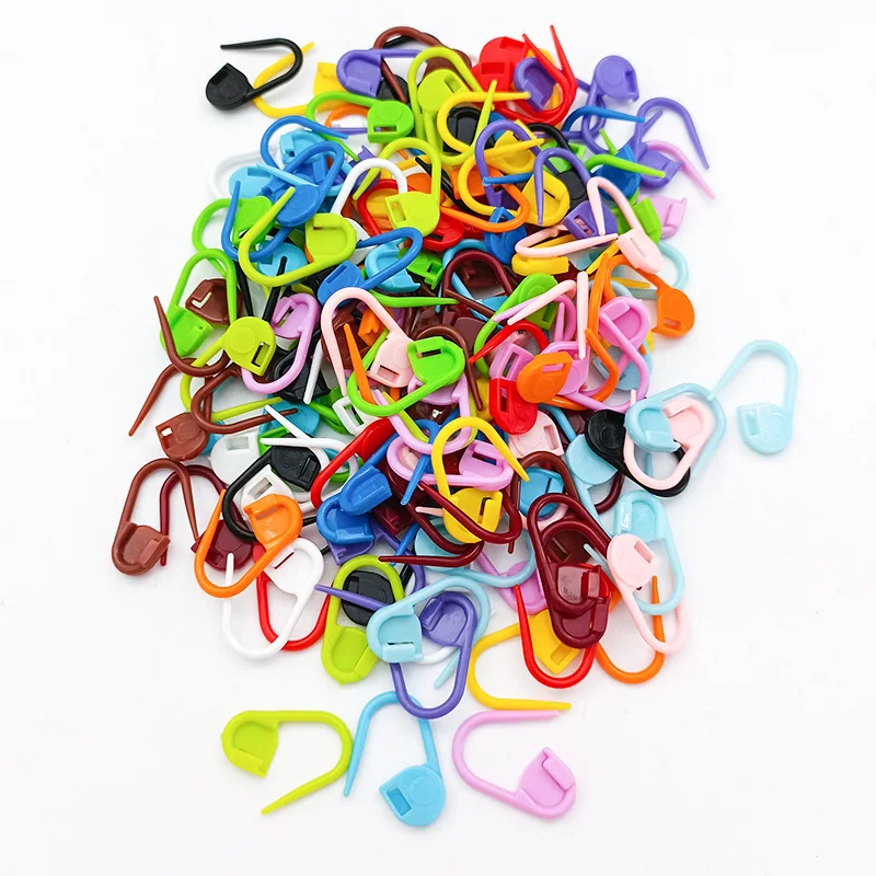 20/50/100PCS Sewing Tool Mix Color Plastic Resin Small Clip Locking Stitch Markers Crochet Latch Knitting Tools Needle Clip Hook-animated-img