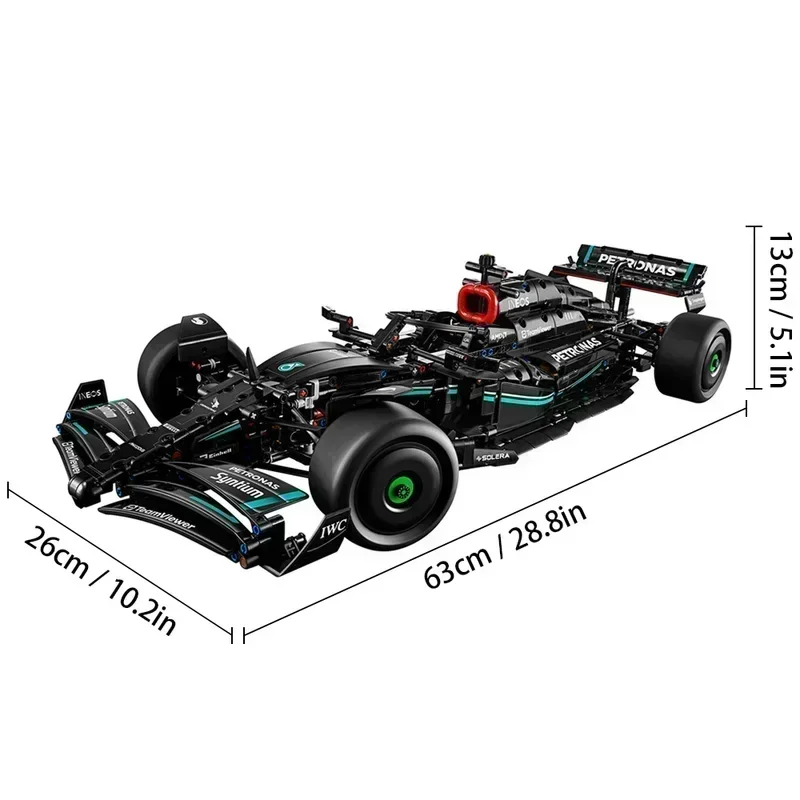 Technical F1 42171 1:8 1642PCS W14 E Merchandise Building Blocks Super Race Car Assembly Model Vehicle Toys Bricks for Boy Gifts-animated-img