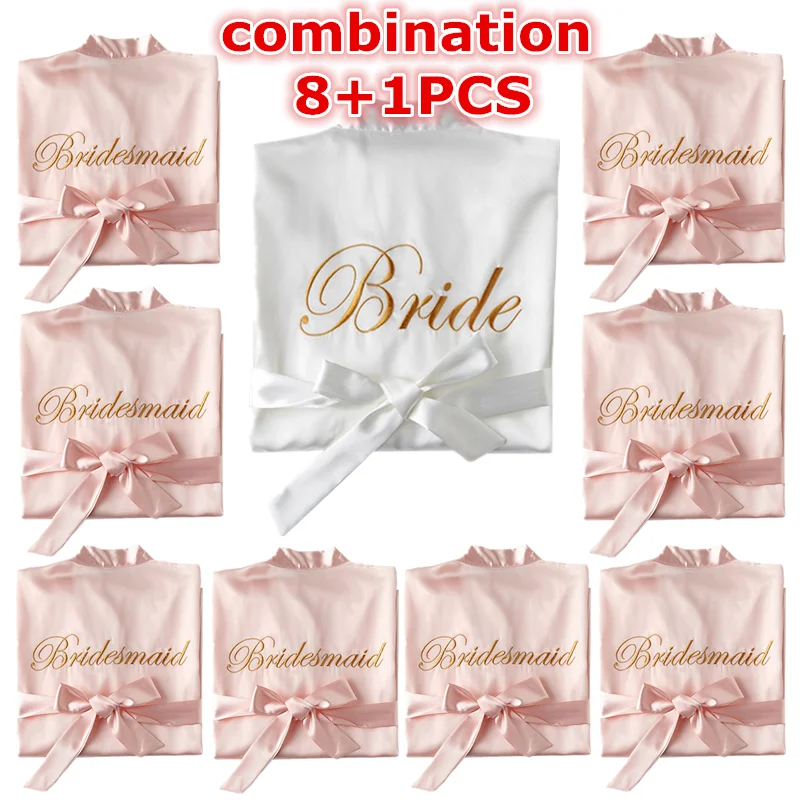 Mix Sale 9/5/3 Pack Wedding Decorations Bride and Bridesmaid Bathrobe Bride To Be Team Bride Bachelorette Party Bridesmaid Gift-animated-img