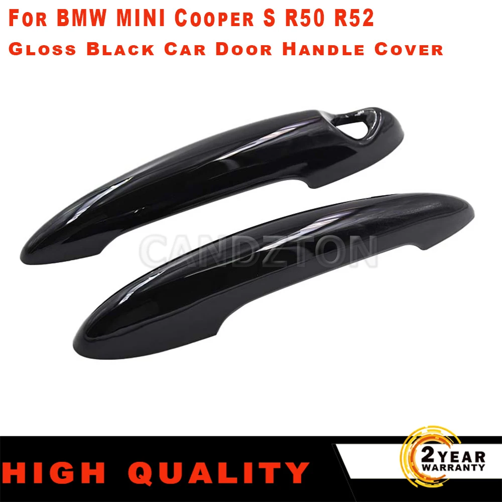 For BMW MINI Cooper S R50 R52 R53 R55 R56 R57 R58 R59 R61 Gloss Black Or Carbon Fiber Car Door Handle Cover Auto Parts-animated-img