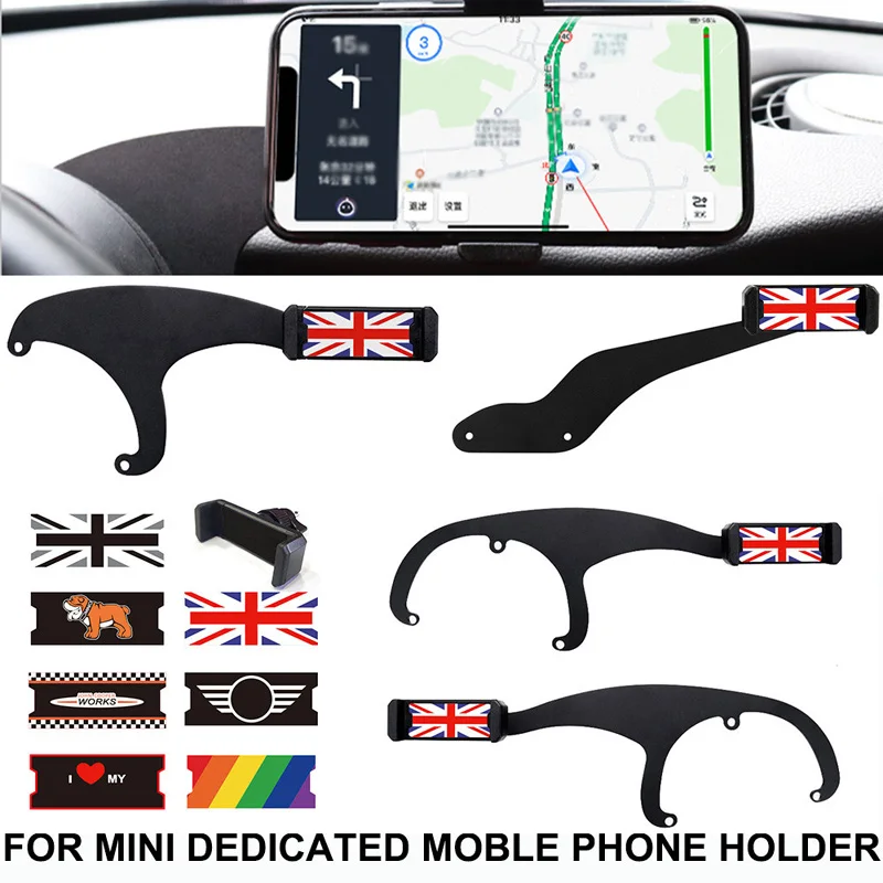 For MINI Cooper F54 F55 F56 F60 R50 R52 R53 R55 R56 R60 08-20 Car Mount Phone Holder Mobile Phone GPS Holder Bracket Clamp Clip-animated-img