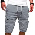 Casual Cargo Shorts  Pockets Summer Short Pants  Solid Color Multi Pockets Shorts preview-6