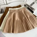 Spicy Girl Solid Color Versatile Knit Skirt Women's Early Autumn 2024 New Style High-Waisted Loose-Fit Slimming A- Line Mini Dre preview-3