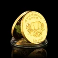 Nepalese Rhinoceros Unicornis Souvenir Coin Gold Plated Collectible Basso-relievo Non-currency Commemorative Coin