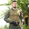 HAN WILD Hiking Shirt Combat Uniform Shirt Cargo Wear Resistant Airsoft Paintball Tactical Cotton Clothes Camouflage Clothing