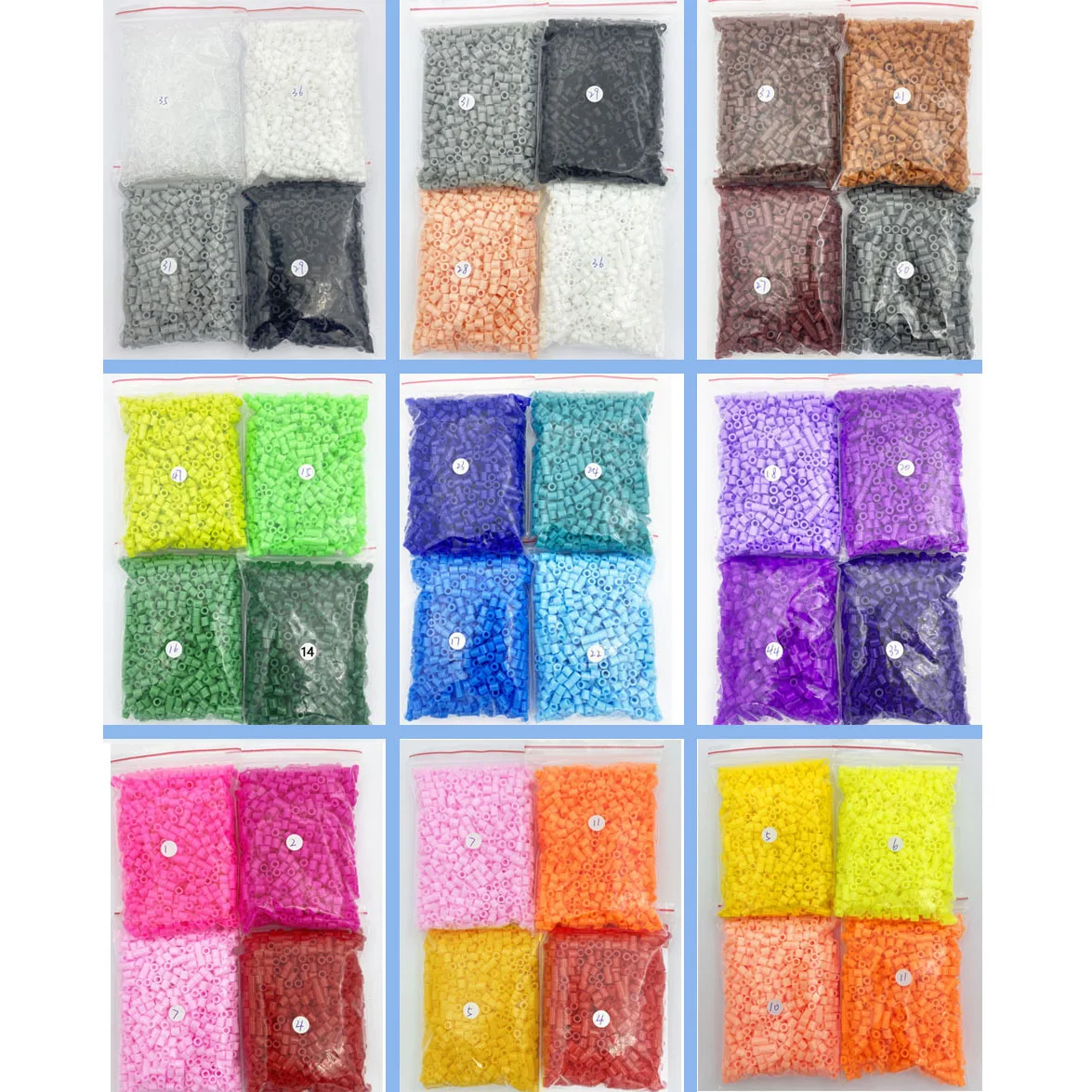 5MM 4 kinds colors 2000PCs Fuse Pixel Puzzle Iron Beads Mix Colors for kids Hama Beads Perler Beads Diy High Quality Handmade Gi-animated-img